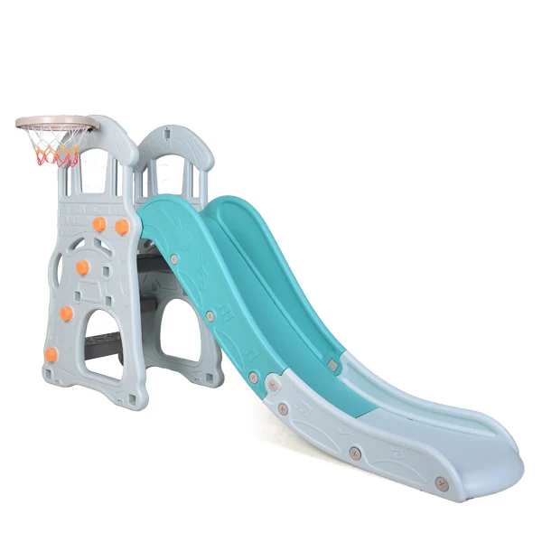 High Quality Plastic Castle Combination Slide And Swing  With EN71-TUV For Kids