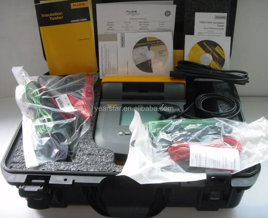 2T Ohm Resistance measurements 600 V safety rating 3-year warranty Fluke 1555 Kit Insulation Resistance testing equipment