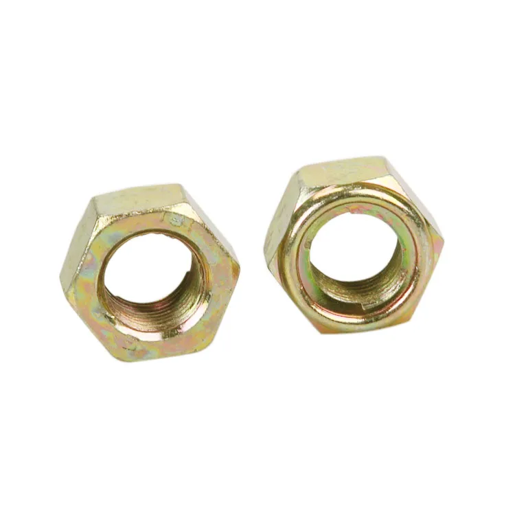 GB6184 Steel Hex Nut With Locking Ring Din980 Carbon Steel Yellow Zinc Plated anti-loosening metal Hex self-locking nuts