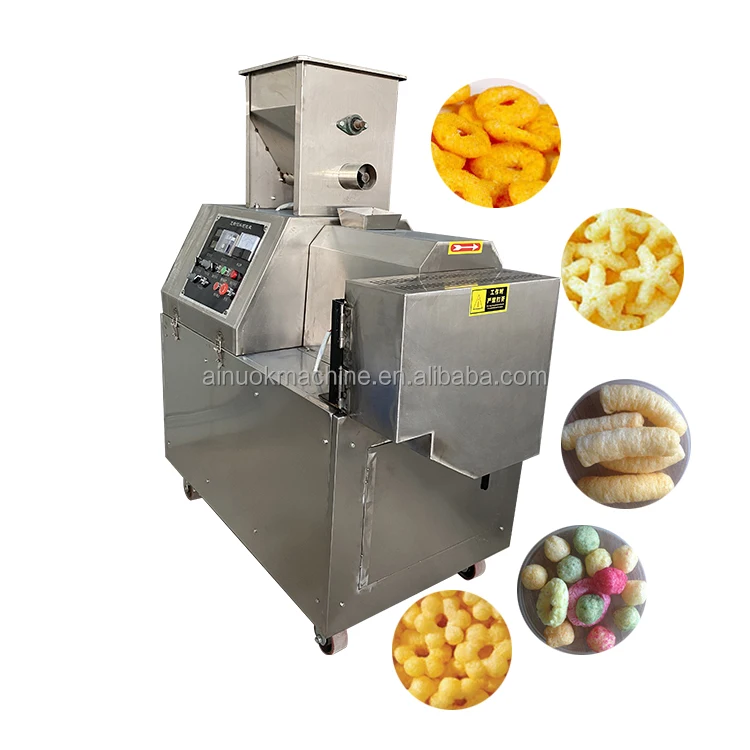 Stainles puffed puff corn snack making machine/twin screw extruder inflating snack food machine/inflated snack machine