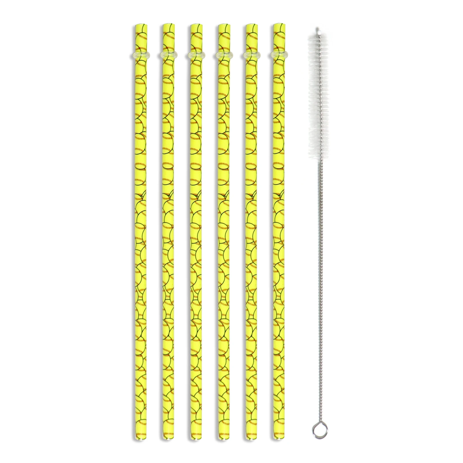 Swig Sip Reusable Drinking Straws - Set of 6 Plastic Straws +Cleaning Brush,12 inch Long Fits 12oz Cups,20oz 30oz Tumblers