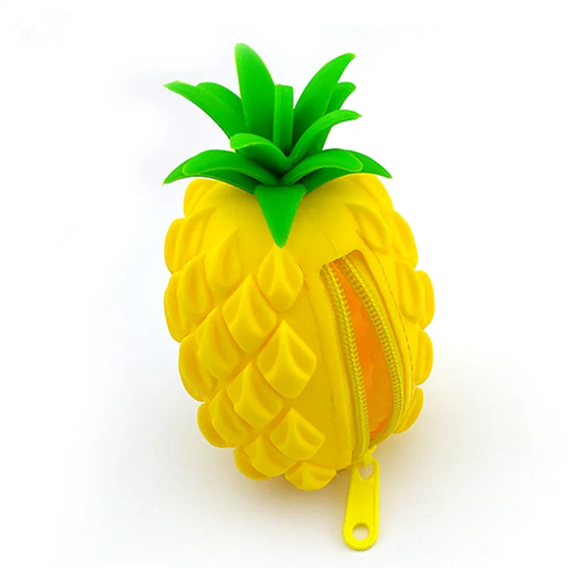 New Girls Silicone Coin Purse Creative Pineapple Mango Shape Women Portable Small Lovely Pocket Wallet