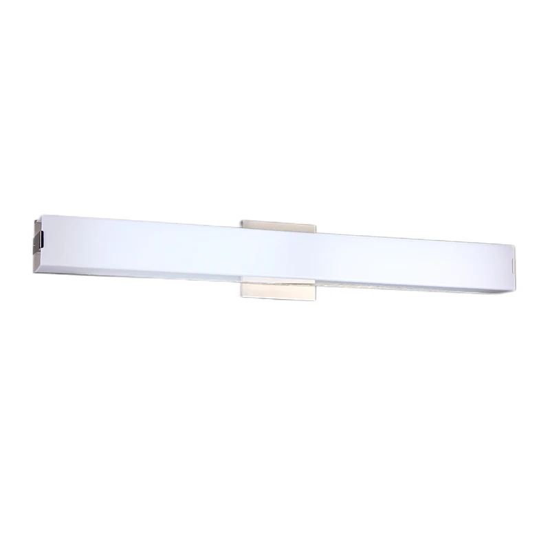 Modern Led Bathroom Lighting Hotel Room Wall Lamps Vanity Light With Frosted Acrylic With Brushed Nickel Finish