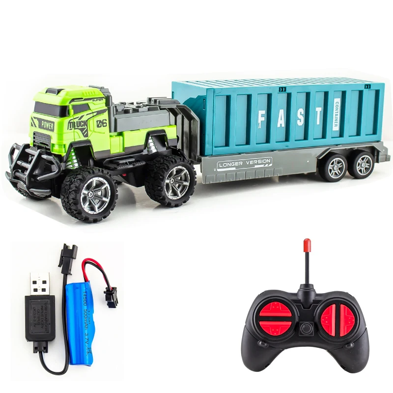 MJ TOYS 27MHZ 1/30 RC Loading Vehicle toys 4CH Remote Control Dump Tractor Toy with lights for kids