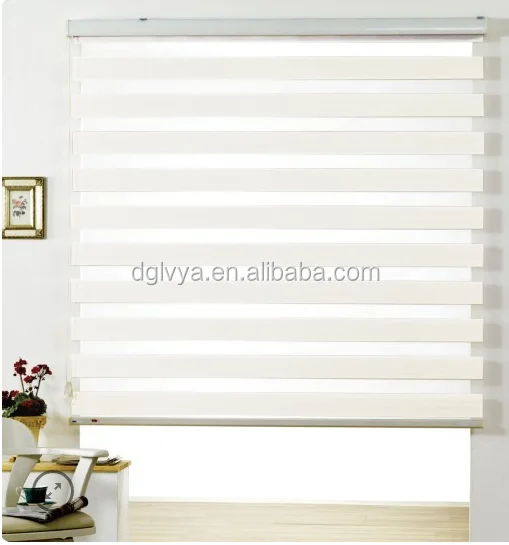 HorizontaL Patten Beautiful Curtains Pull Bead and Motorized  Zebra Blind