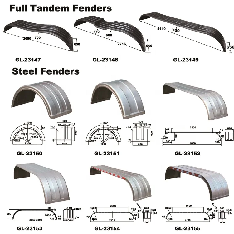 GL-23150 Fashionable Double Axle Aluminum Trailer Fender