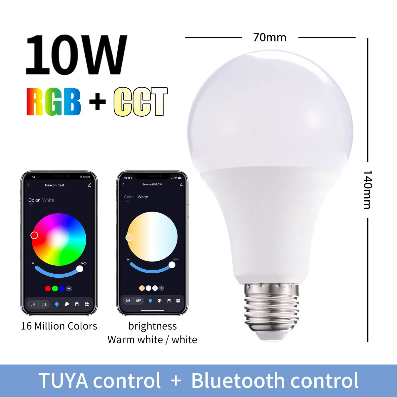 Fxpot 2 Years Warranty RGB Dimming E27 Aluminum Led Emergency Bulb Alexa Lamp Bluetooth Light Smart Bulb