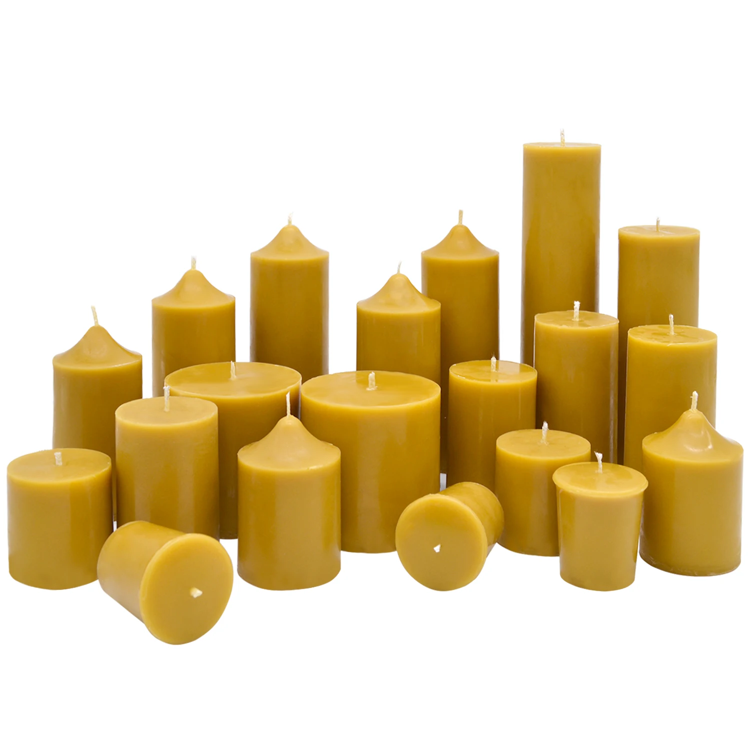 100% natural beeswax Pure Yellow Pillar Cylinder Beeswax Candles