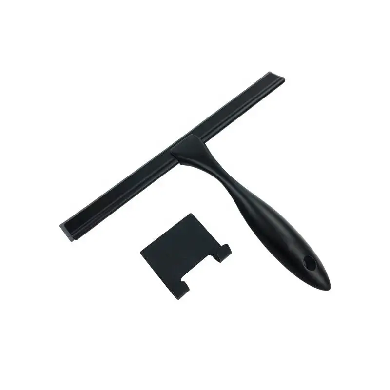 Hot 10-inch Black Stainless Steel Blade Wiper with Rubber for Household Bathroom Window Floor Cleaning with Hook