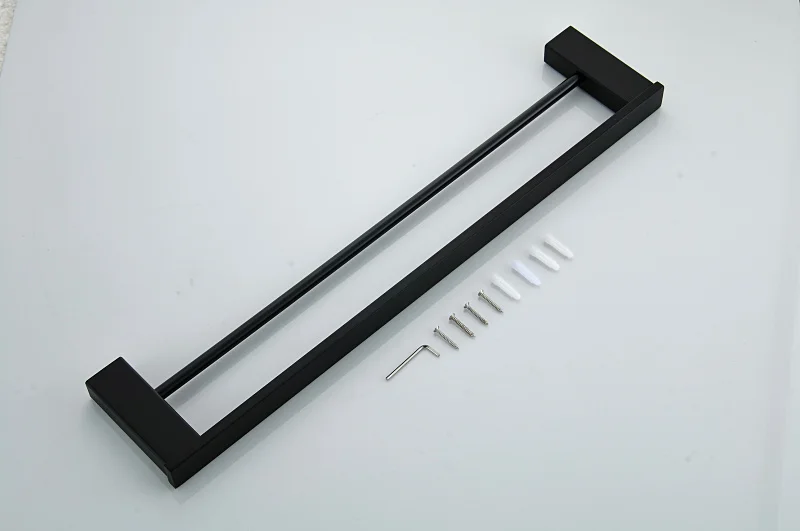 stainless steel 304 material black color double towel bar