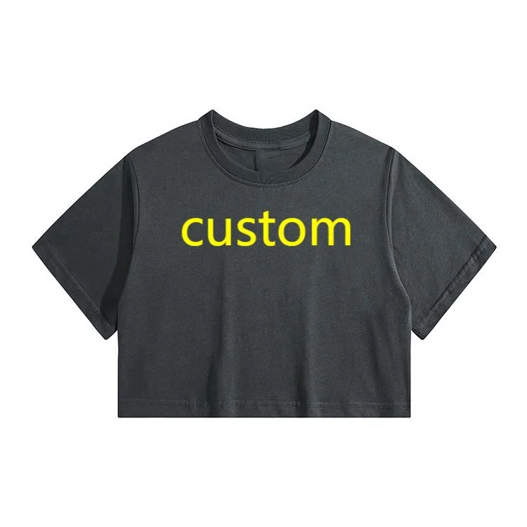 China High Quality 100% Cotton Slim Women T-shirt with printed custom your brand logo Apricot Girls Summer T-shirt