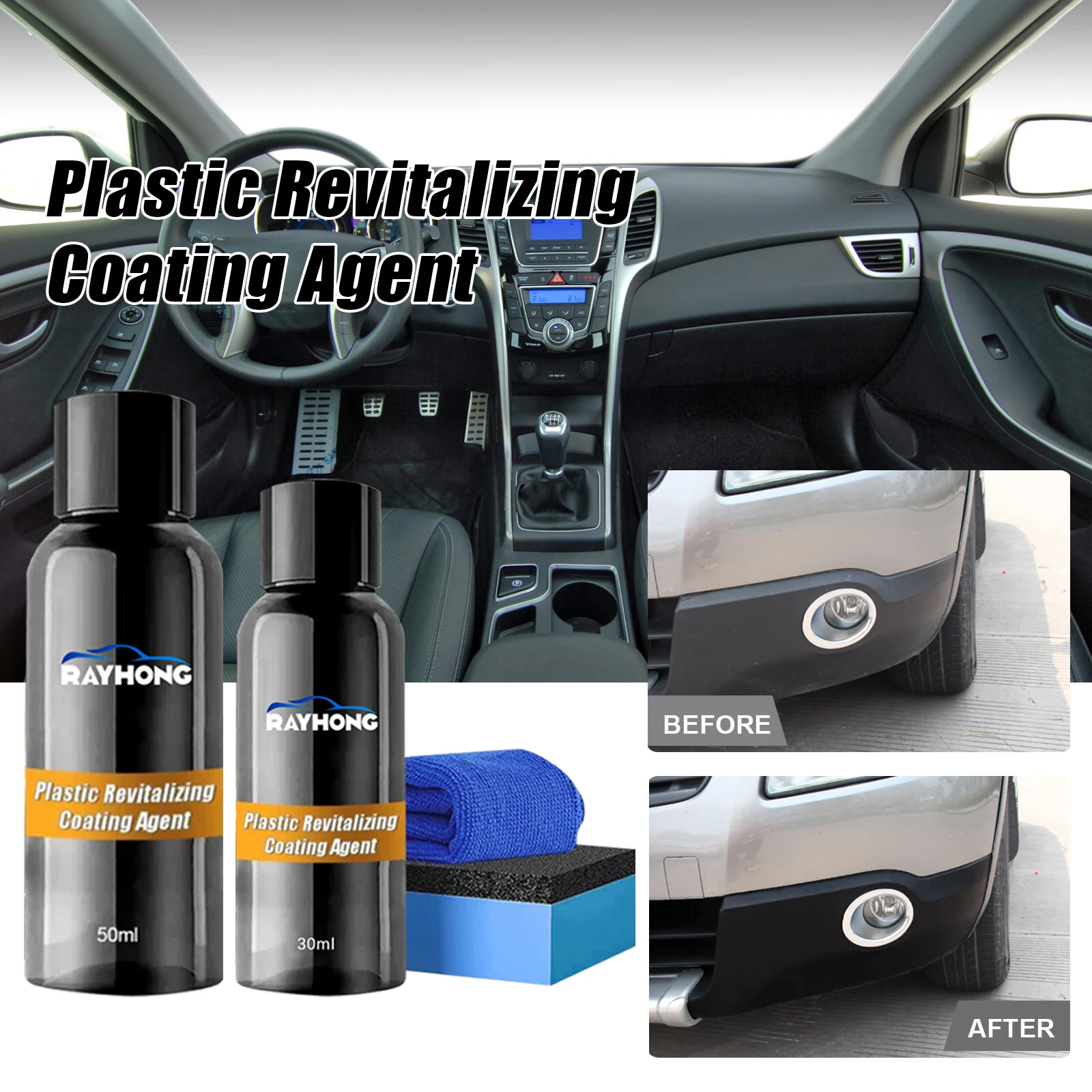 Rayhong Natural Clear Plastic Coating Spray Polishing Plastic Coating Liquid Ceramic Plastic Anti Oxidation Coating