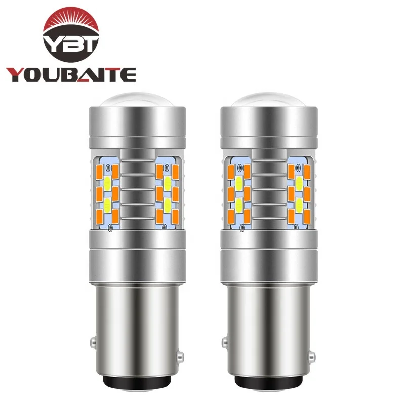 Dual Color 1157 Bay15d P21/5w Led T20 7443 W21/5w Led Bulb T25 3157 P27/7w Car Drl Turn Signal Lamp 12V Auto Lights Bulb