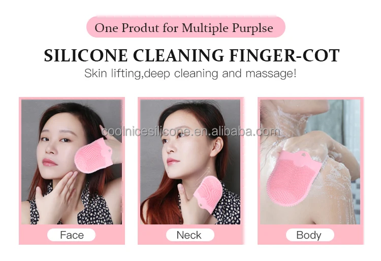 Massage Mitten  for Facial SPA Multifunction Bathing Tool Double-Sided Use Silicone Facial Brush Mitten