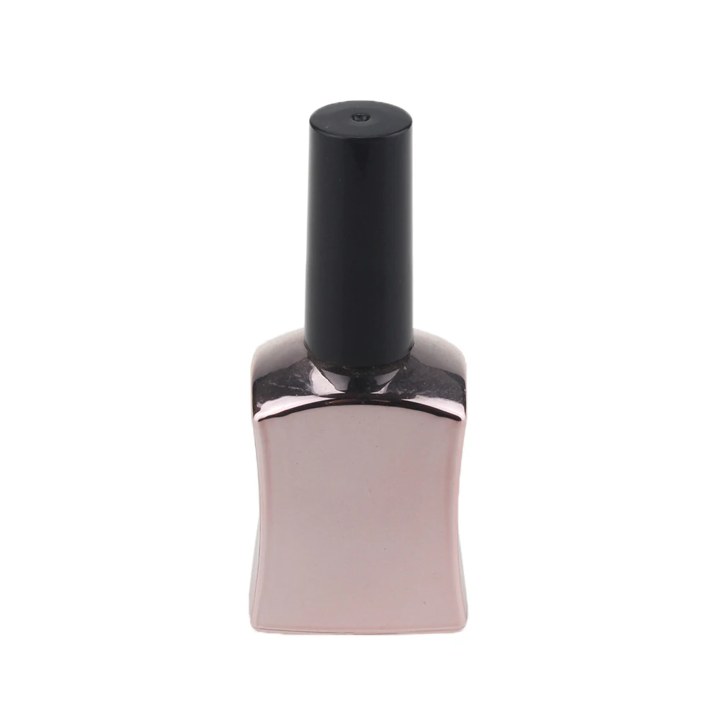 15ml Fancy Gloss UV Nail Varnish Bottle Empty, Wholesale Square Shape 15g Nail Polish Glass Container with Black Lid