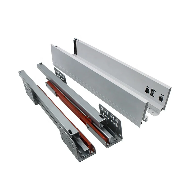 Temax Hardware soft close metal Thin sliding box drawer slide rail BT3041