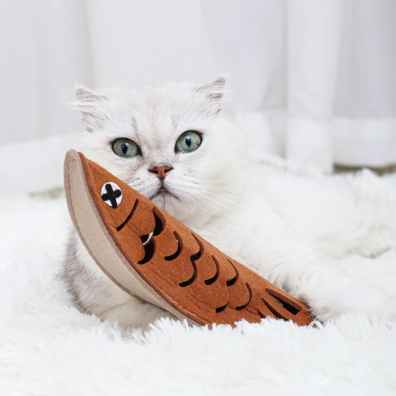 Roast Fish Shape eco friendly thicken felt fleece interactive dog pet puzzle chew toys