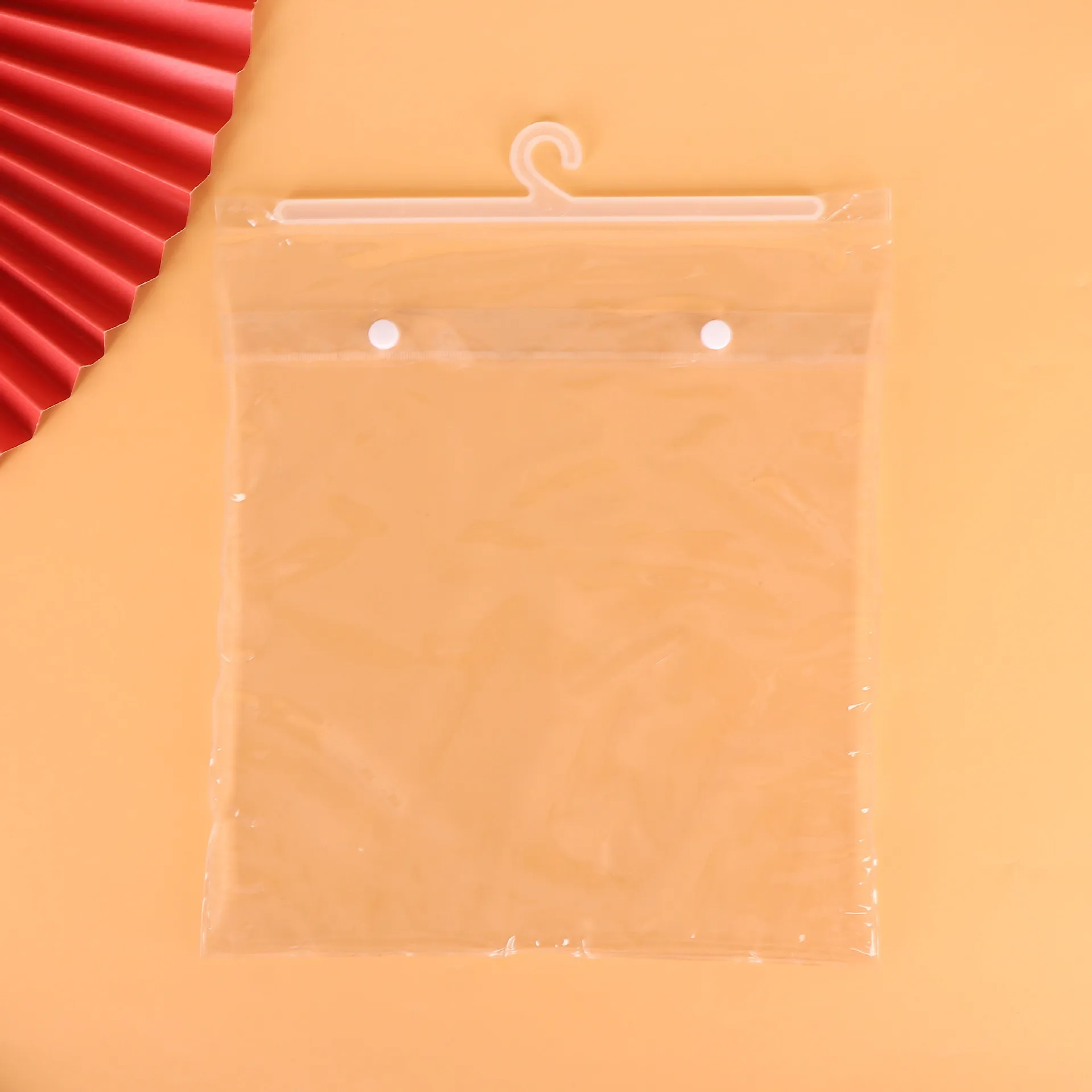 Custom Clear plastic PVC Clothing Packaging Bag High Quality Underwear T Shirt Bag With Hanger Hook and Button