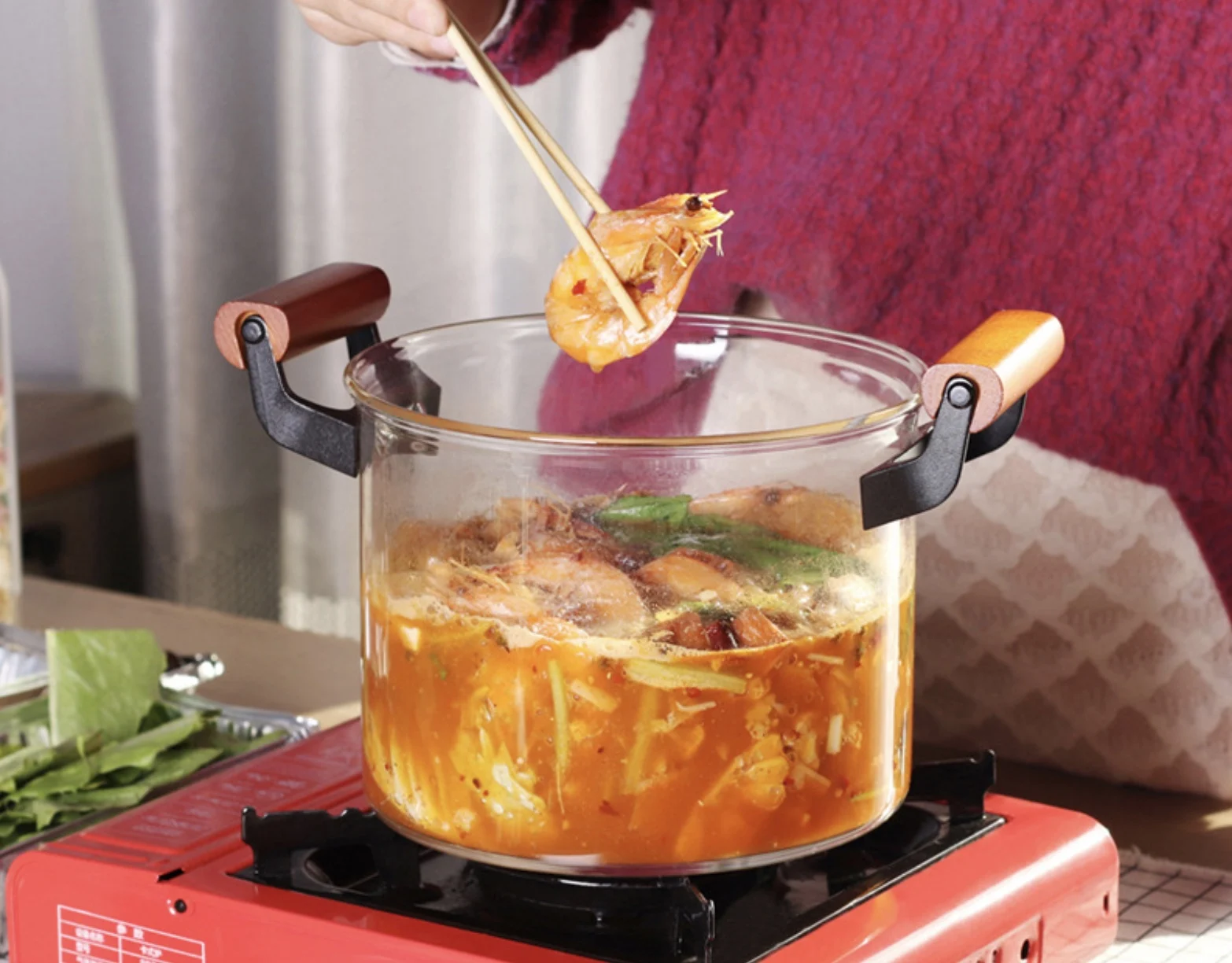 Hot Sale Heat Resistant Thickening Glass Borosilicate Glass Cooking Pot with Cover lid housewares