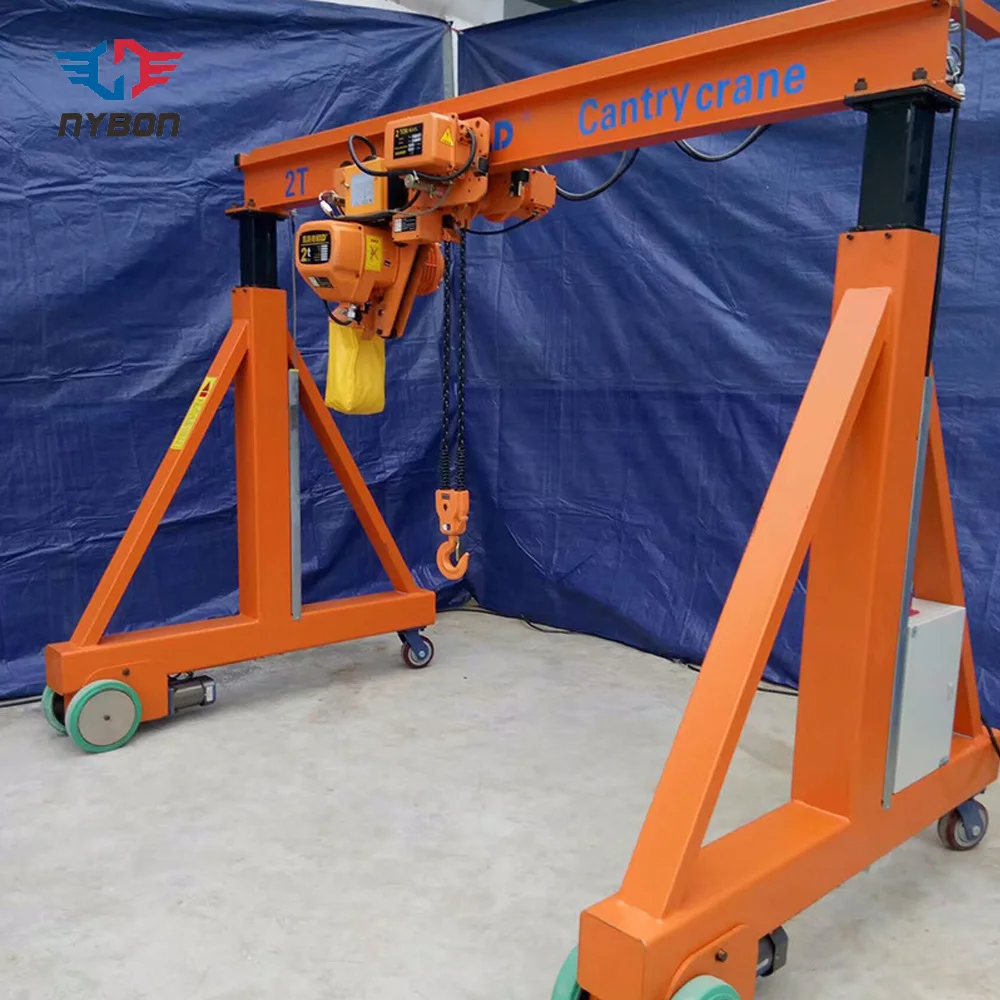 Adjustable Height Mobile Electric Remote Control Portable Rubber Tyre Gantry Crane