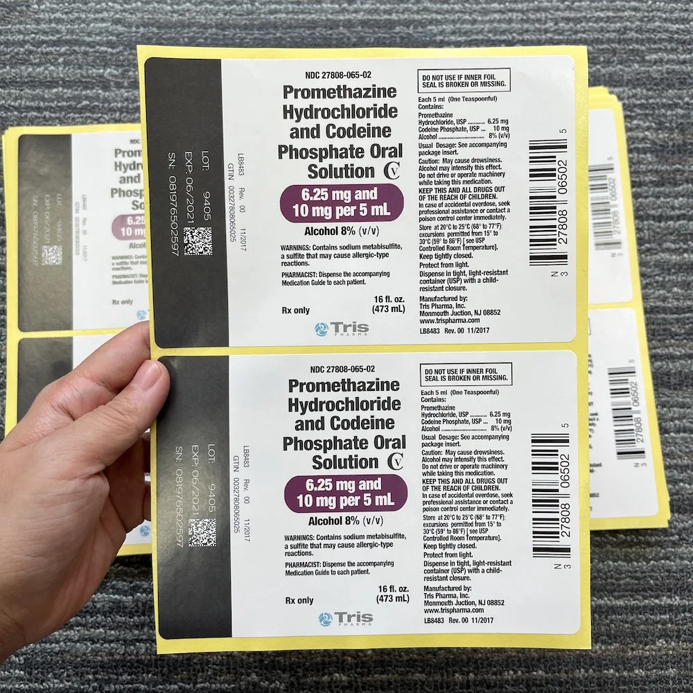 Wockhardt Labels Cough Syrup hi tech Multi-layer Folding Adhesive Sticker