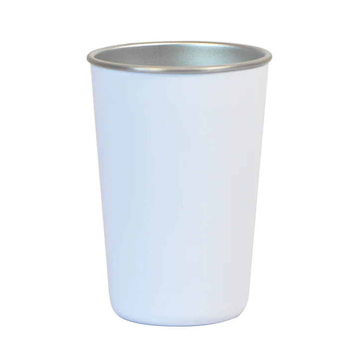 Hot Sale Custom Sublimation Blank PolyWrap 17oz Cone Cup White 304 stainless Steel Double Walled Pint Mug