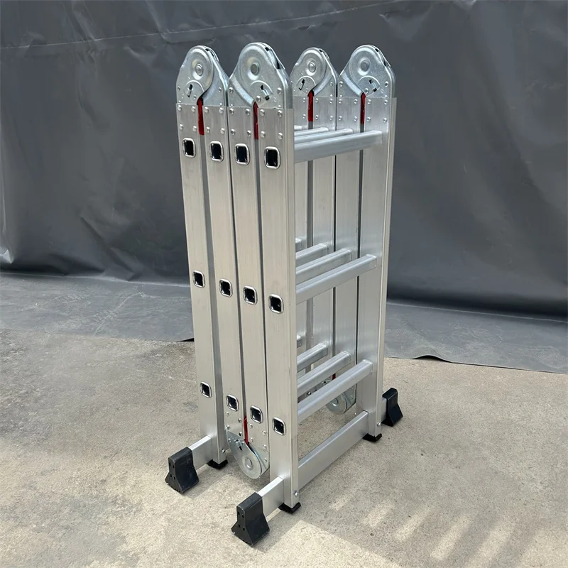 16 Step Aluminum Multipurpose Foldable Ladder with 4*3 4*4 4*5 4*6 Steps and Big Hinges