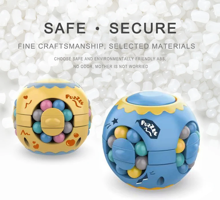 Creative Educational Stress Reliever Puzzle Little Magic Bean, Iq Rotating Ball Fingertip Top Hamburger Cube Toy
