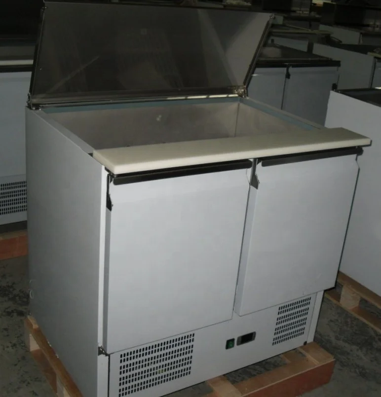 2-х дверный коммерческих пиццы/салат сэндвич охлаждаемый прилавок-витрина