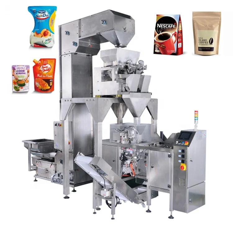 1 Kilo Ground And Whole Bean Coffee Pre-Made Bags Doy Pack System Packing Machine With Vacuum Pump