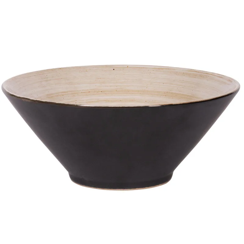 Hot selling factory price Japanese style black shiny 6.0 inch and 8.0 inch ramen bowl for restaurant and home usage