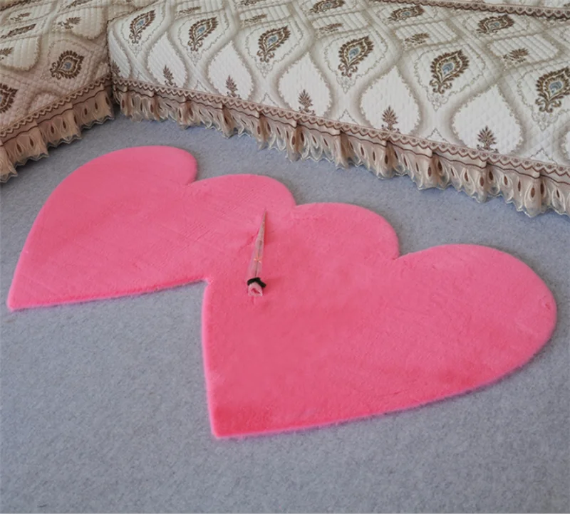 Heart shape fur rug large 2x2 soft meter faux fur rug sheepskin 8x10 rugs living room fluffy and fur