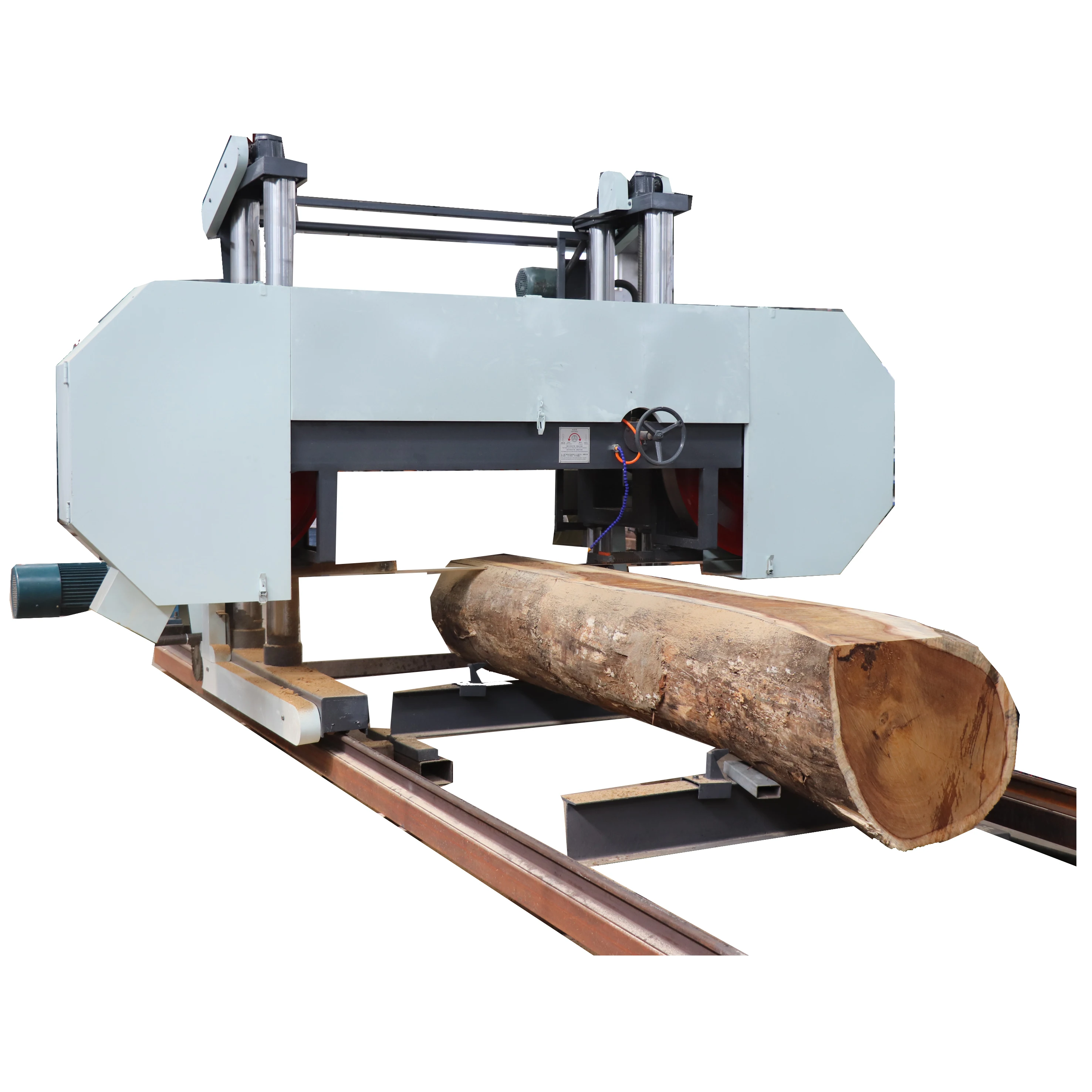 Machine Working With Feed China Wood Cutting Industrial Sawmill Woodworking Horizontal Band Saw