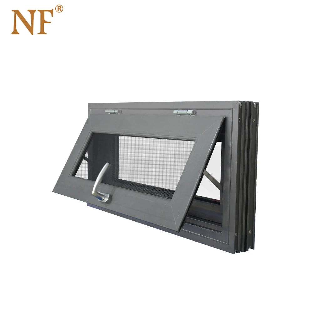 Hopper inward opening aluminum awning window