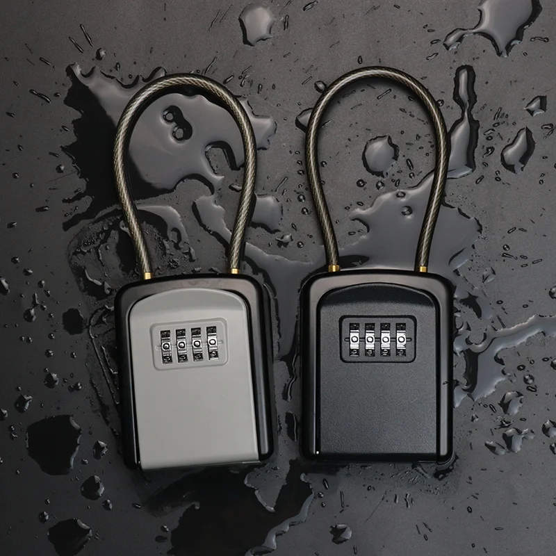 Newly installed 4 position waterproof combination key box safety lock suitable for construction site, home school, hotel