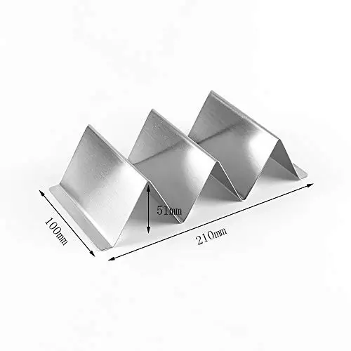 Competitive Price Sliver Taco Stand Rack Tray Metal Stainless Steel Taco Holder