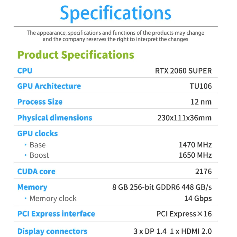 RTX2060s 8G LeadTek игровая графическая карта turbo карта оригинальная Совершенно новая