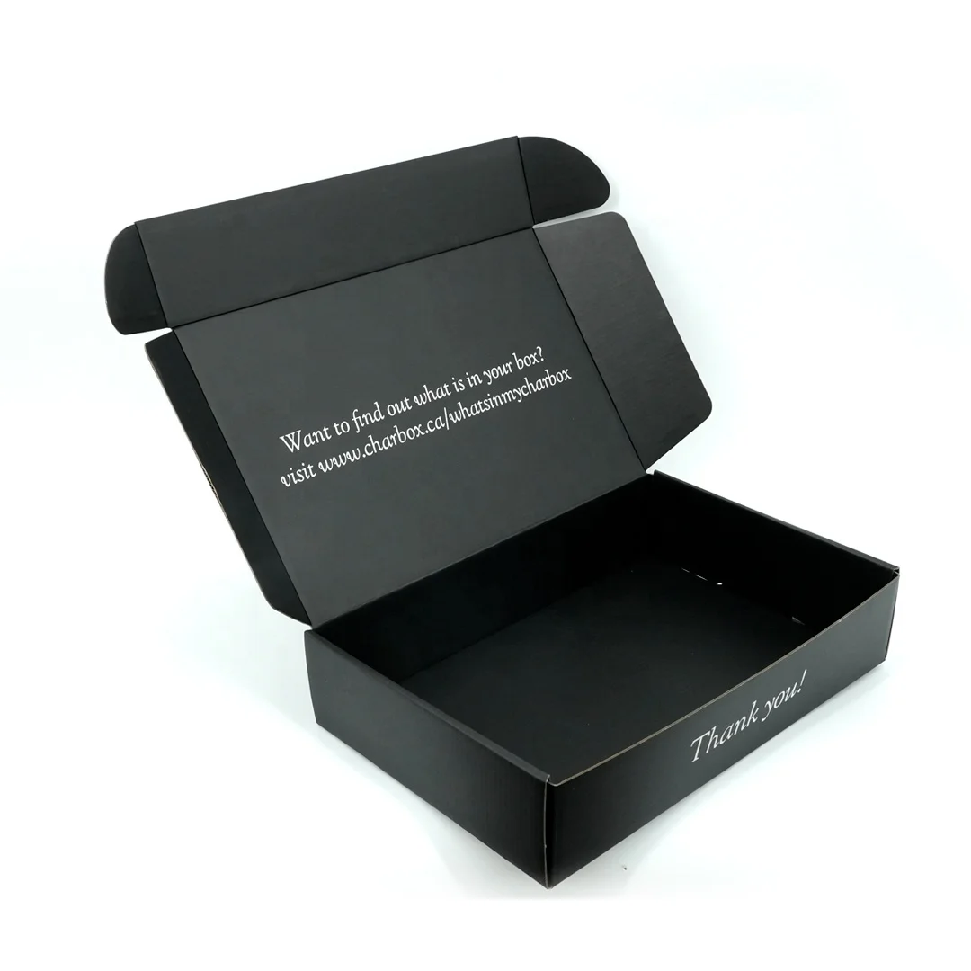 Factory Supply Free sample custom black color hardboard paper custom shipping corrugated subscription boxes for business