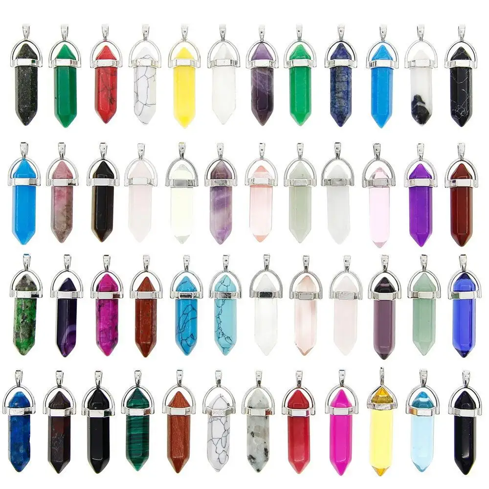 Hot sale Quartz Necklaces Pendants Vintage Natural Stone Bullet Crystal Necklace For Women Jewelry N98221
