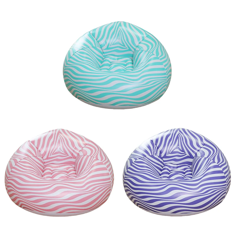 New Style PVC Stripe Inflatable Lounger Air Sofa Inflatable Chair For Indoor Rest