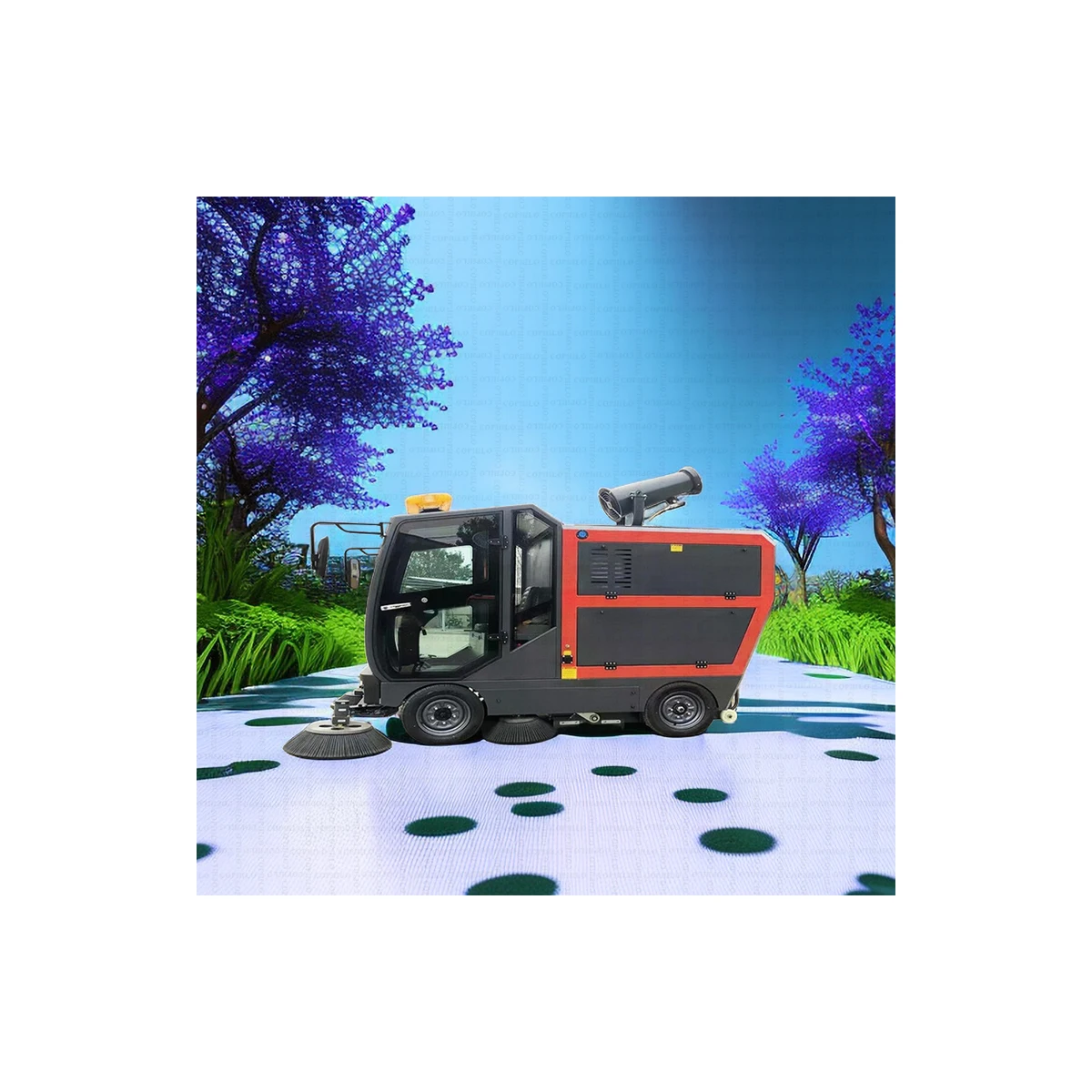 Cophilo 4 wheels CG2100 Cordless Vacuum Sweepers Yard Parking Lot Sweeper for sale