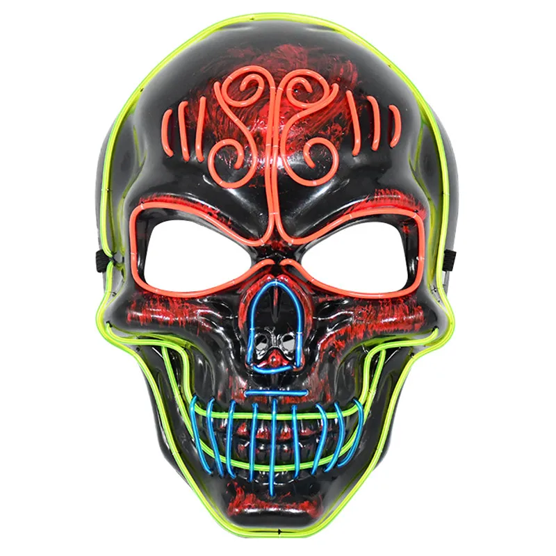 New product Custom design light up EL FACE Mask led reactive EL Mask  rave party event festival FACE mask