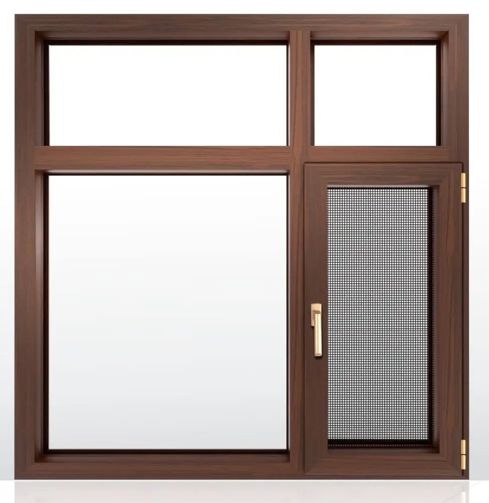
Modern design aluminum profile double tempered glass sliding windows with mosquito net 