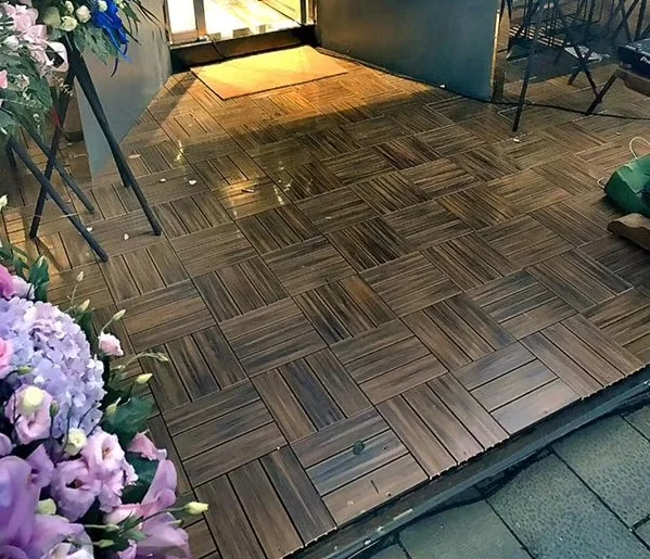 Chinese Plastic Composite Wood Exterior Wooden Floor Tile Prices In Sri Lanka WPC Solid Floor Tiles Waterproof Engineered Wood