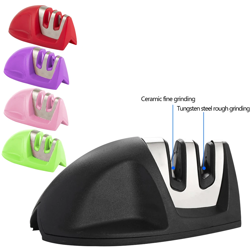 Kitchen Knife Accessories Manual Sharpening Stone Edge Grip 2-Stage Knife Sharpener kitchen gadgets Tools