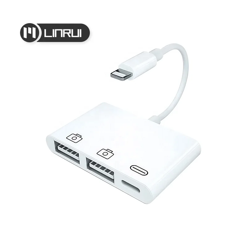 Dual USB OTG adapter support connect to the keyboard to enjoy typing speed and more stable network for iPhone