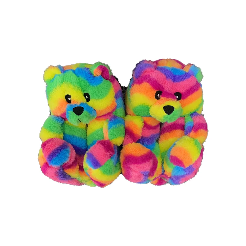 Drop Shopping House Plush Slipper animals glow in the dark Teddy Bear Slippers For Women Girls One Size Fit All
