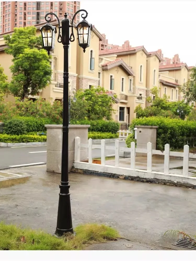 Ancient Roman double headed courtyard villa waterproof garden lamp community landscape garden outdoor lamp garden decoration