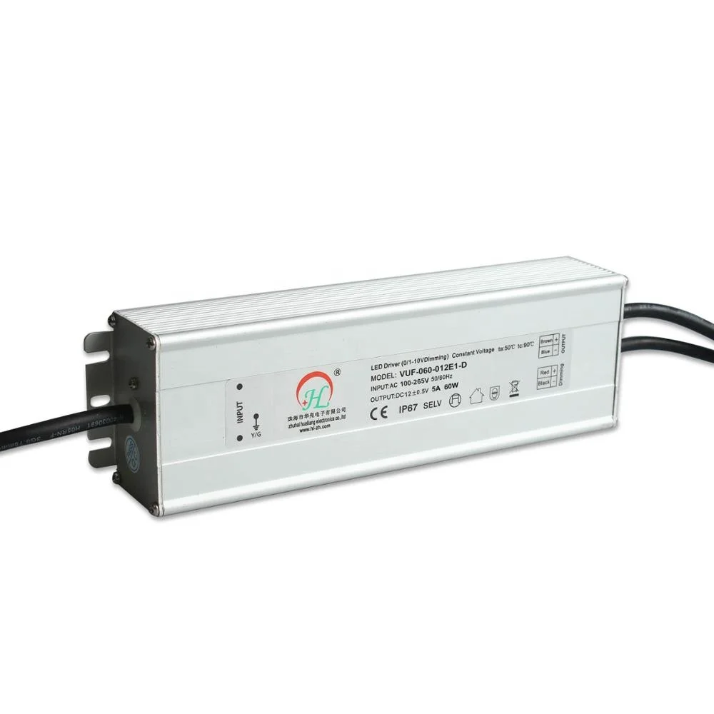 60w12v Водонепроницаемый 0-10 В затемнения emc прошло 3 года гарантии импульсный источник питания драйвер