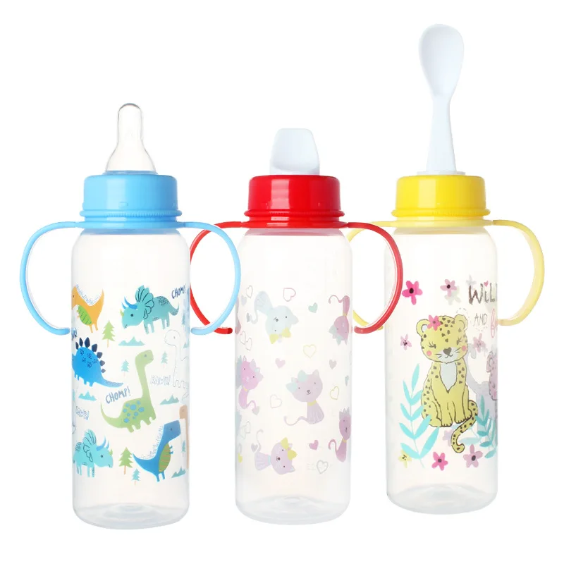 Multifunctional Baby Bottle 3 in 1 Pacifier Spoon Duck Beak PP Food Grade With Handle Standard Caliber